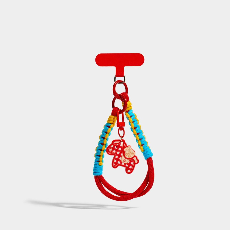 Phone Lanyard Contrast Color Short Universal Phone Case Pendant Anti-Loss Keychain Hand Strap Cute Lanyard
