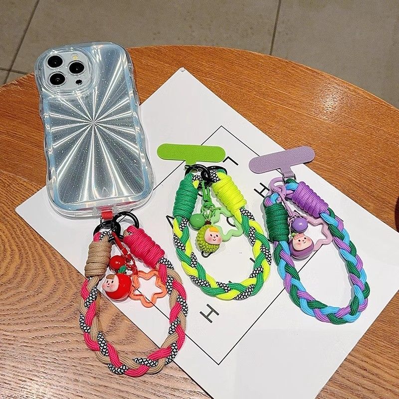 Contrast Color Camera Twist Wrist Keychain Phone Outdoor Lanyard Pendant Universal Handheld Woven Sturdy Short Rope