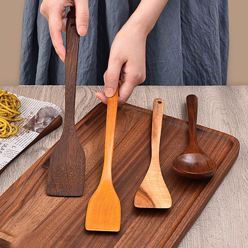 Chicken wing wood mini spatula, non-stick pan wooden spatula, fried egg steak spatula, stirring spoon, custom LOGO