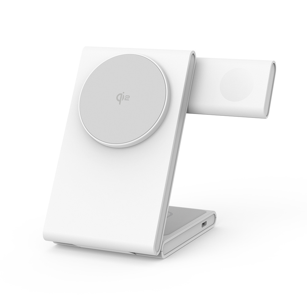 Qi2 certified magnetic wireless charger three-in-one foldable stand desktop wireless charger compatible with Apple Watch S10