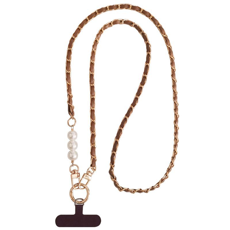 Phone Lanyard Women Pearl Long Crossbody Pikachu Chain Small Fragrance Style Neck Strap Universal Chain
