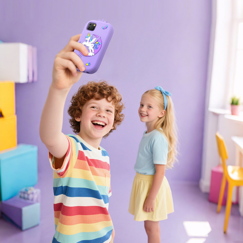 Zongxin W5 Children's MP3 Phone Video Recording Photo Entertainment Cartoon Unicorn Camera Fun Game Touch Large Screen