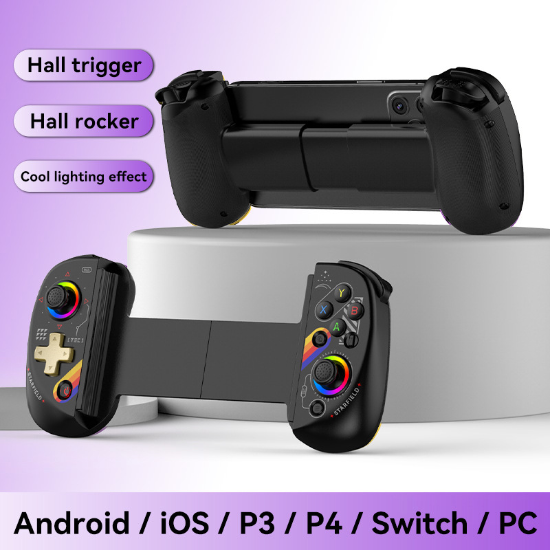 D8 Tablet Stretch Controller iOS Android Streaming Game Stretch Bluetooth Controller RGB Holographic Hall Joystick