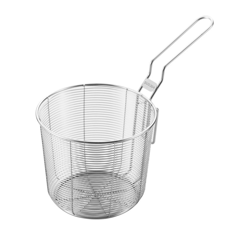 304 stainless steel colander, household kitchen hot pot cup deepened mesh strainer, dedicated filter mesh with hook, meat rinsing spoon