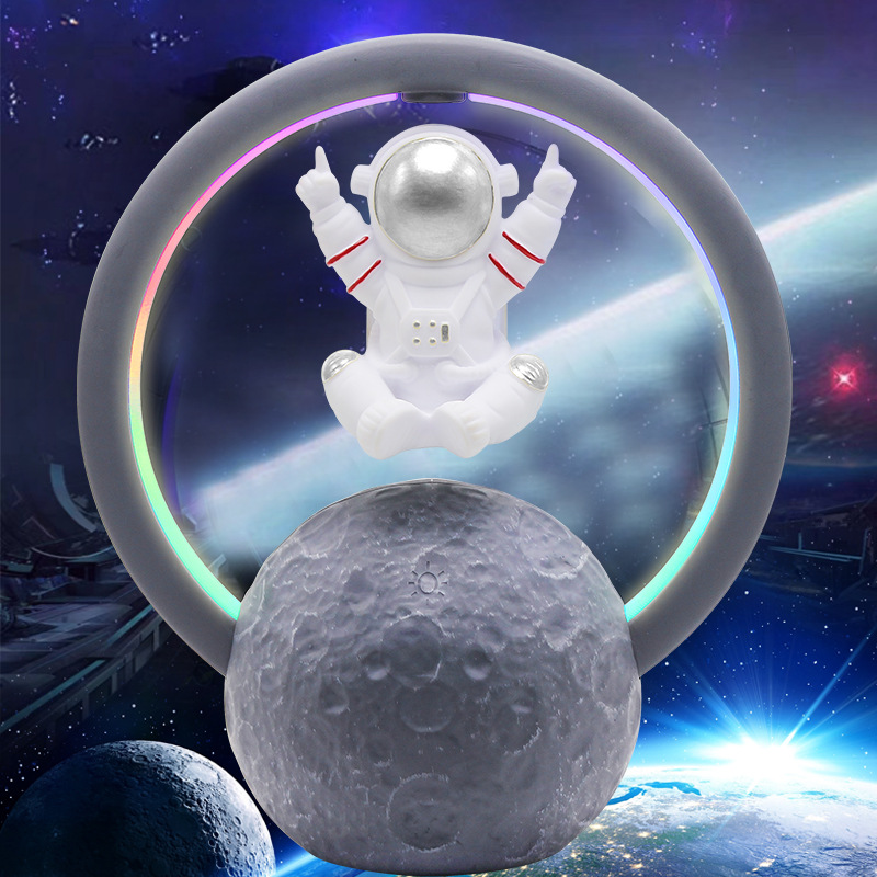 Magnetic levitation astronaut Bluetooth speaker lamp small spaceman RGB wireless subwoofer ornament birthday gift
