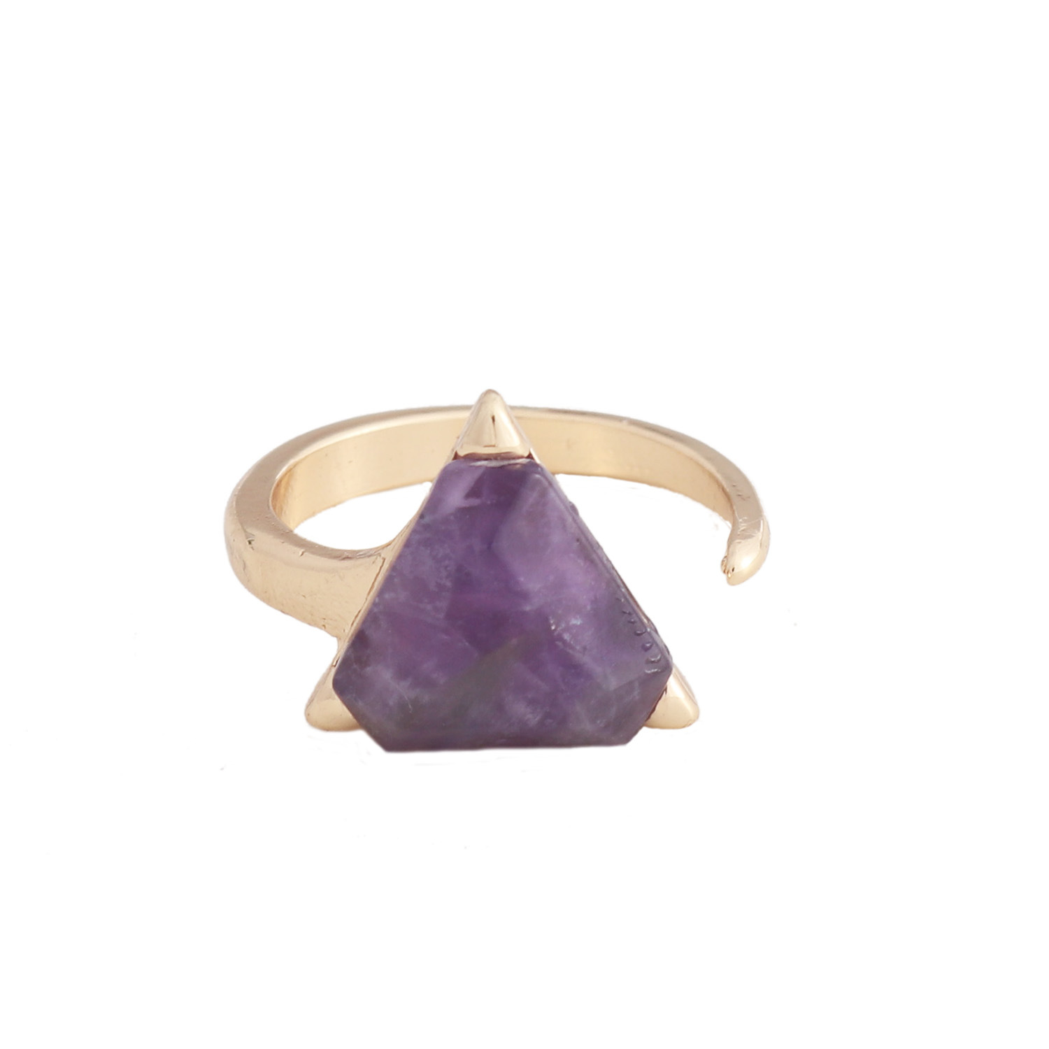 Design Development Accessories Natural Amethyst, Lapis Lazuli Inlaid Exquisite Open Ring