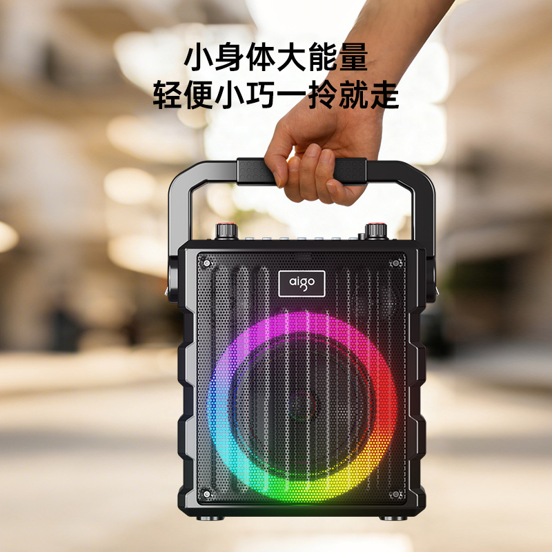 Aigo T331 Square Dance Small Audio K Song Portable Handheld Bluetooth Wireless Mini Home User Outdoor Speaker