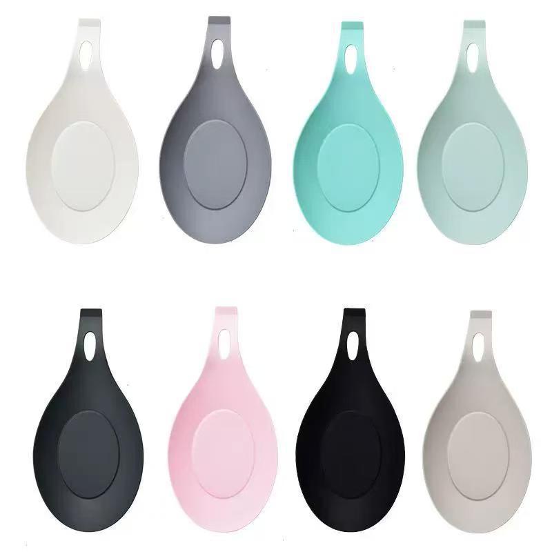 High-temperature resistant silicone kitchen tool rest mat, home soup spoon and spatula rest, anti-spill counter mat