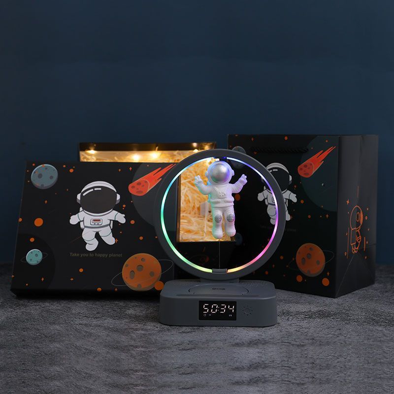 Magnetic levitation astronaut Bluetooth speaker clock spaceman audio RGB computer subwoofer birthday gift - gift box
