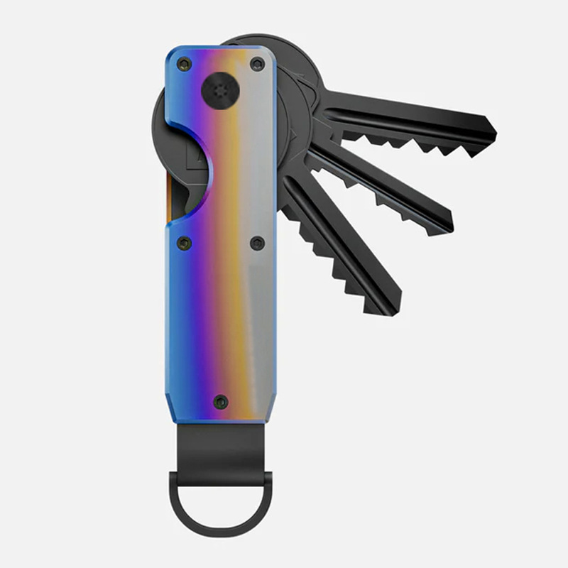 New Keychain Metal Multi-Functional Key Organizer AirTag Reserved Slot Key Clip