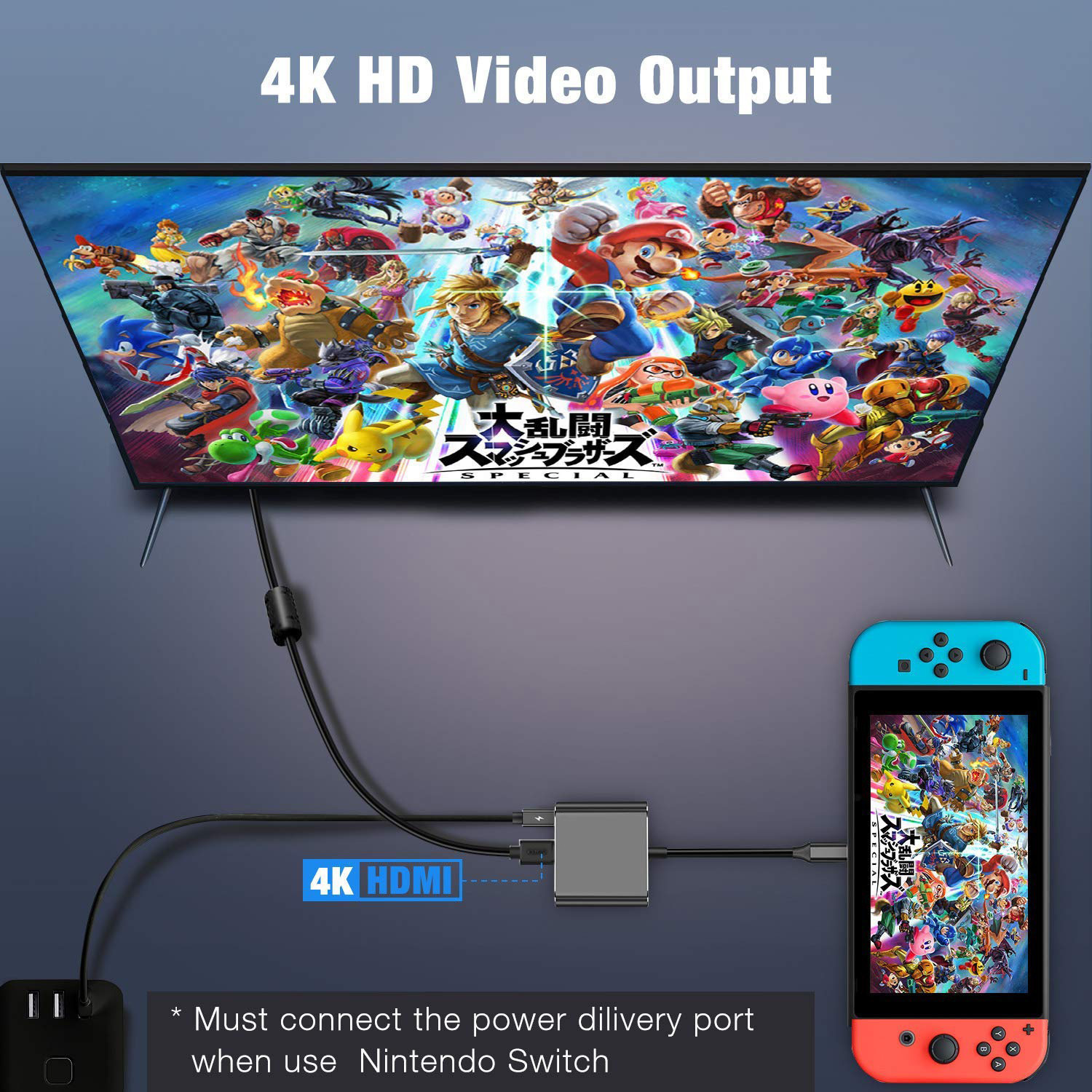 3-in-1 Docking Station Type-C to HDMI 4K Multi-function Converter USB 3.0 Supports Multi-port Conversion