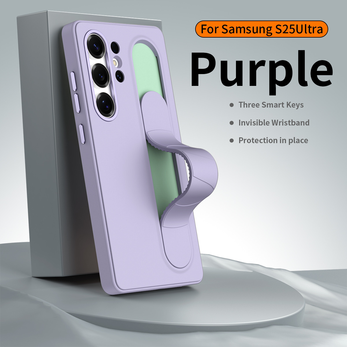 For Samsung S26Ultra Phone Case S25U Official Smart Button S24P Silicone Wrist Strap S23U Protective Case