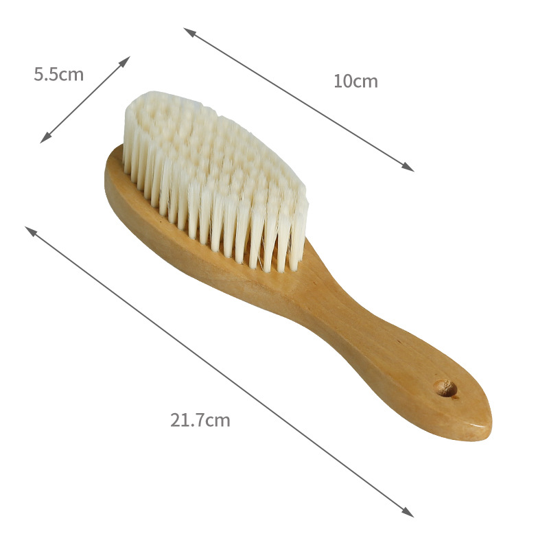 Solid wood soft-bristle shoe brush for washing shoes without damage, household shoe brush, multi-functional clothing brush, dedicated shoe brush