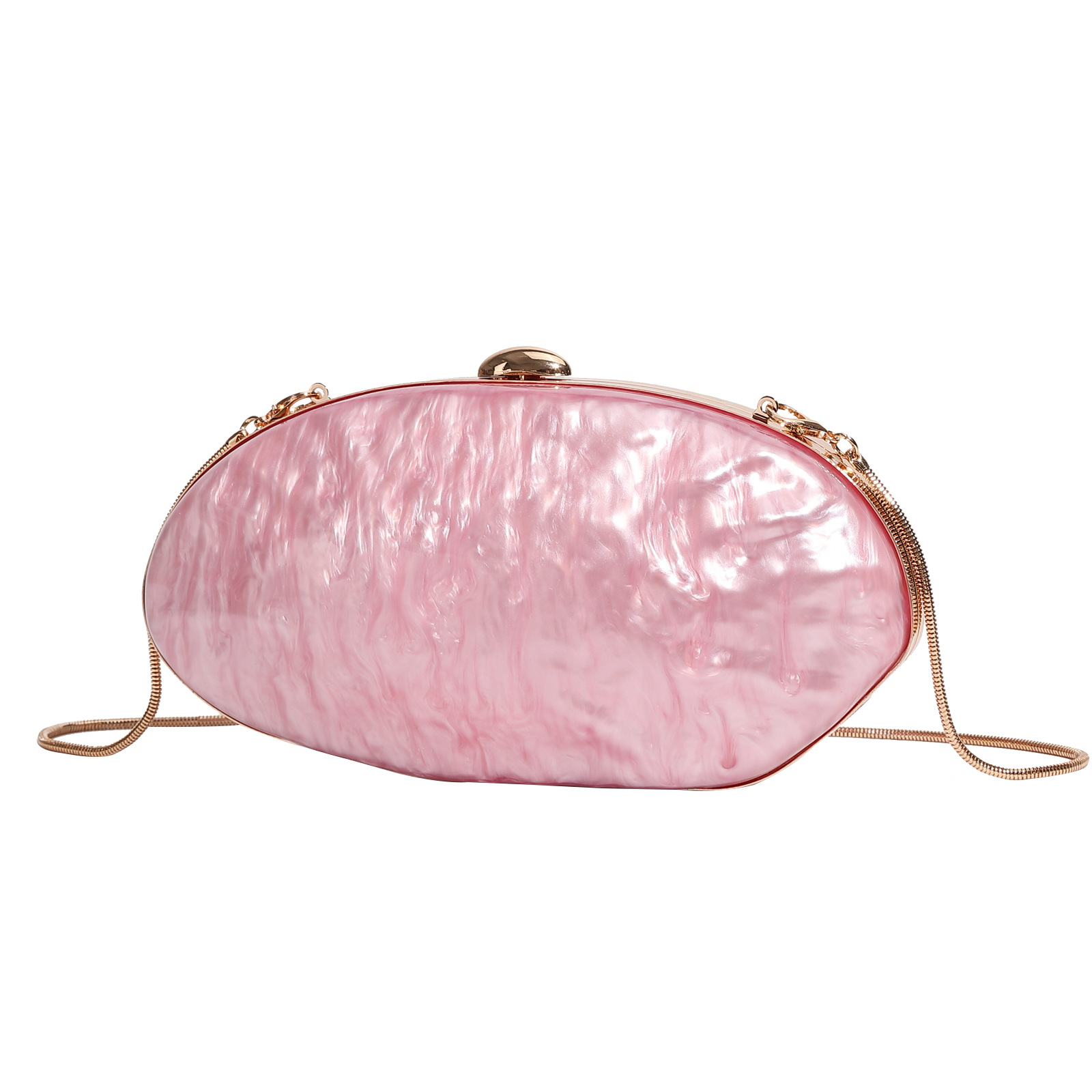 2025 New Shell Egg Acrylic Clutch Bag Evening Bag Banquet Party Evening Dress Bag Chain Women's Bag