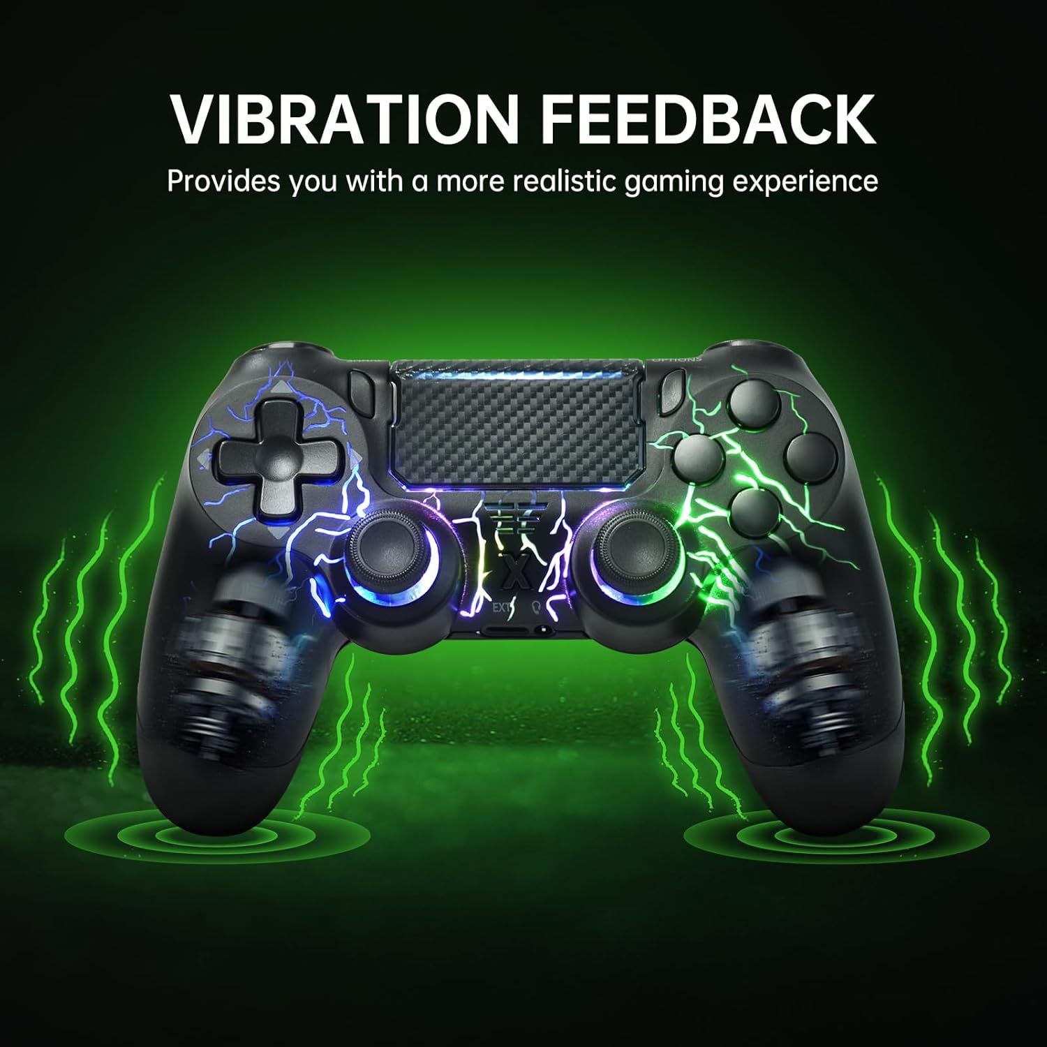 PS4 wireless Bluetooth handle RGB extended dual back button TURBO function P4 game handle 6-axis gyro controller