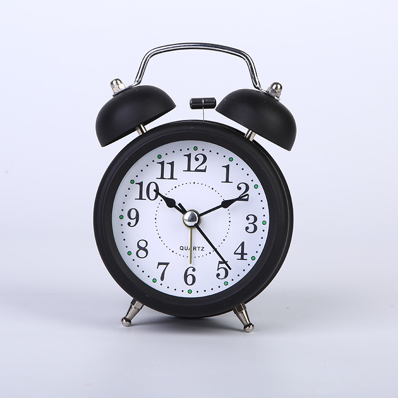 Promotional 3-Inch Metal Bell Alarm Clock Aishida High-Quality Silent Movement Loud Bell Dual-Ear Bell Clock