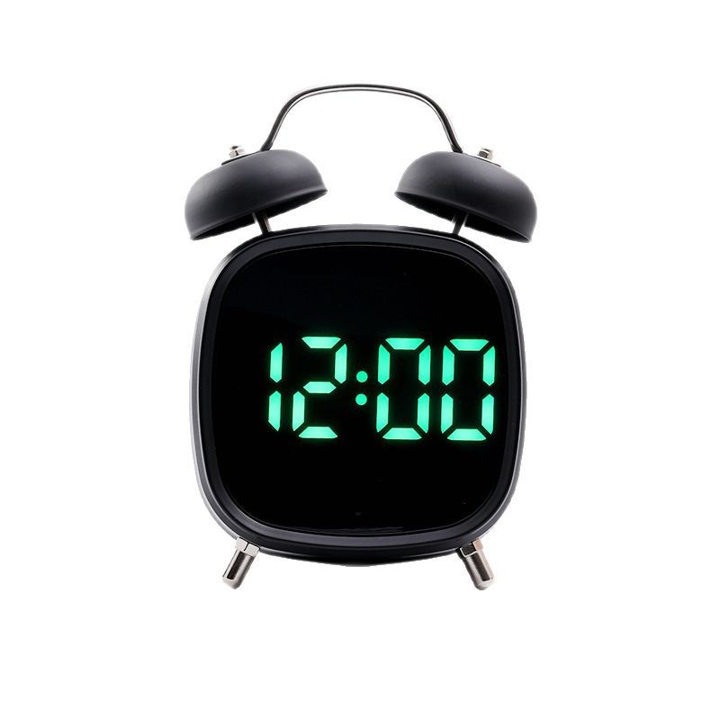 High Volume Metal Bell Alarm Clock LED Clock Wake-up Difficult Multifunctional Clock GH8032 Bell Clock