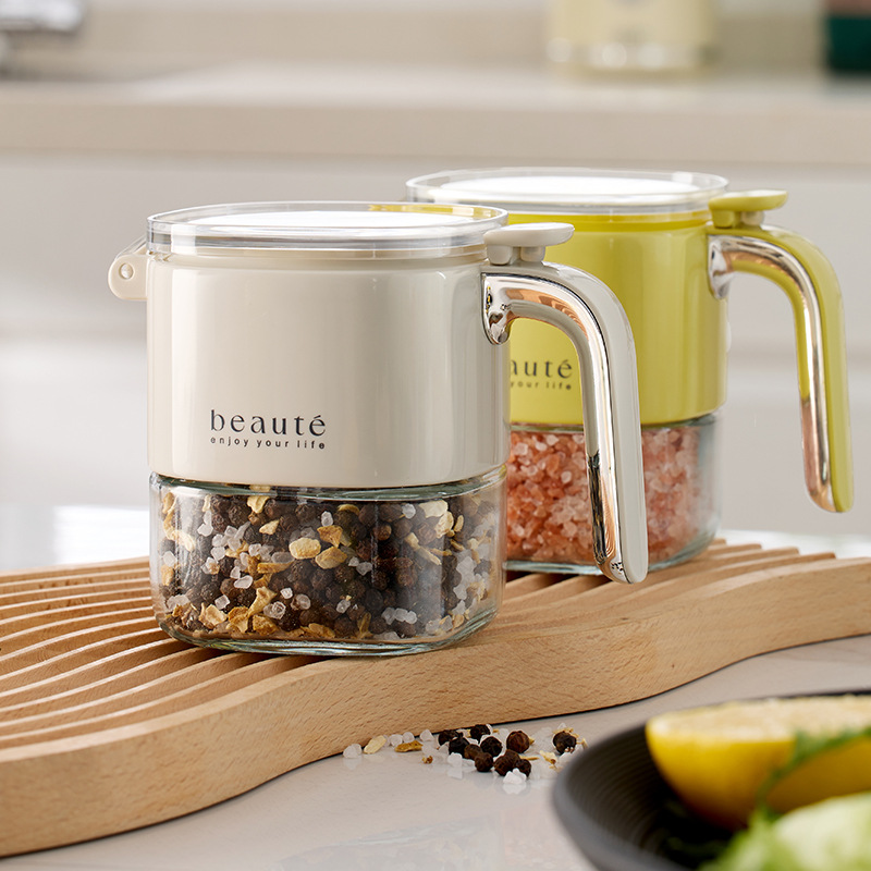 Patent Sealed Seasoning Jar Kitchen Home Seasoning Box Glass Salt Bottle Seasoning Salt Sugar Jar Seasoning Jar
