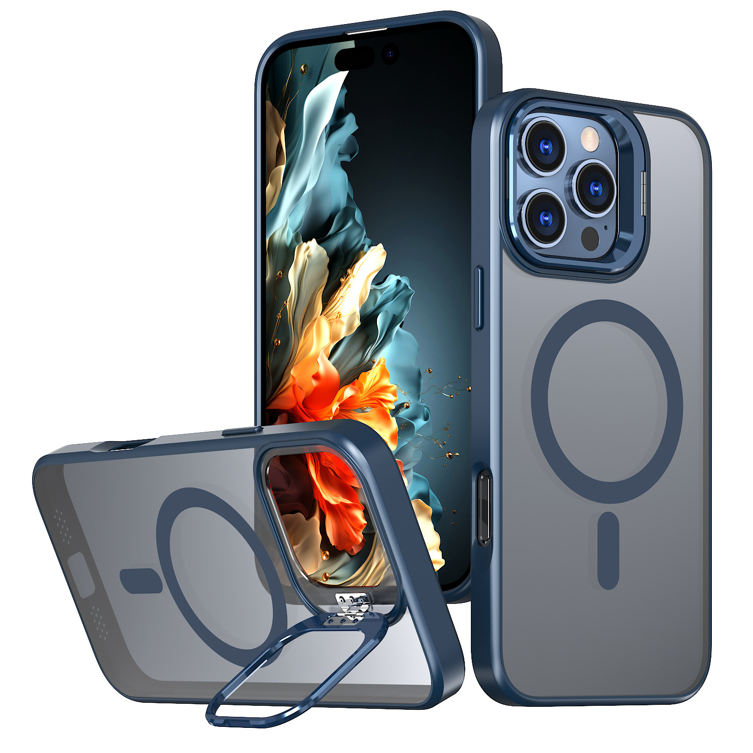 For iPhone17promax Ultra Crystal Armor 17pro Phone Stand Apple 17/16/15/14 Protective Case