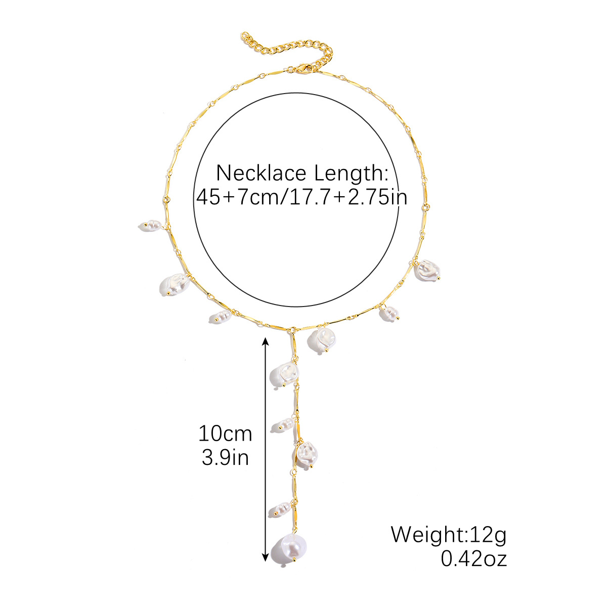 Jewelry stacked pearl necklace women exaggerated baroque pearl pendant collarbone chain
