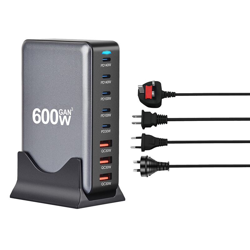 600W High Power GaN PD Fast Charging Head Desktop Charger Multi-Port USB Phone Apple Fast Charging