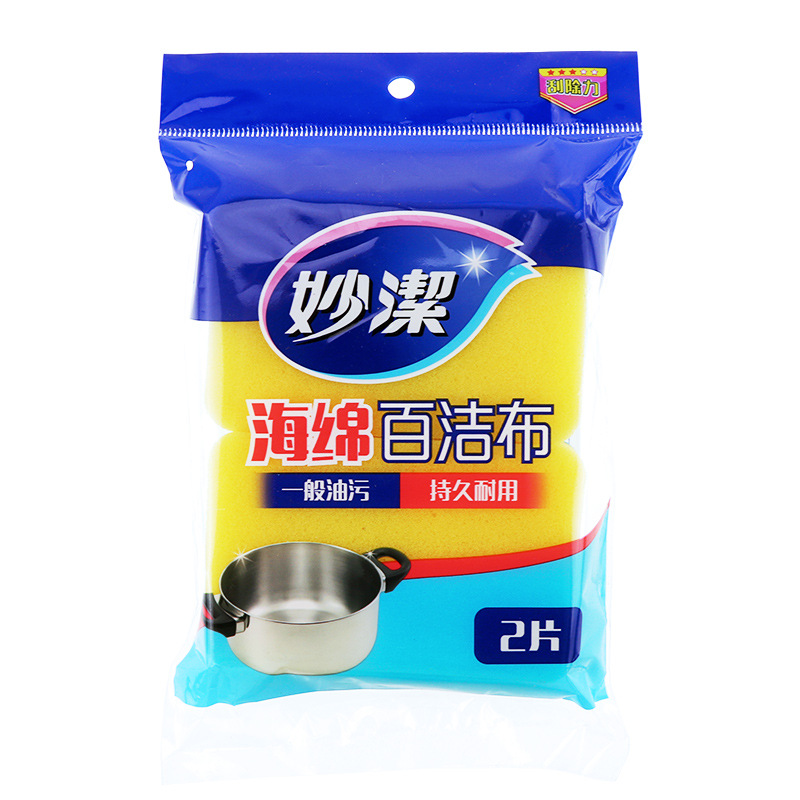 Miaojie Sponge Scouring Pad, Dishwashing Cloth, Sponge Scrub, Kitchen, Dishwashing, Pot Scrubbing, Grease Removal, Bathroom, Water Stain Removal