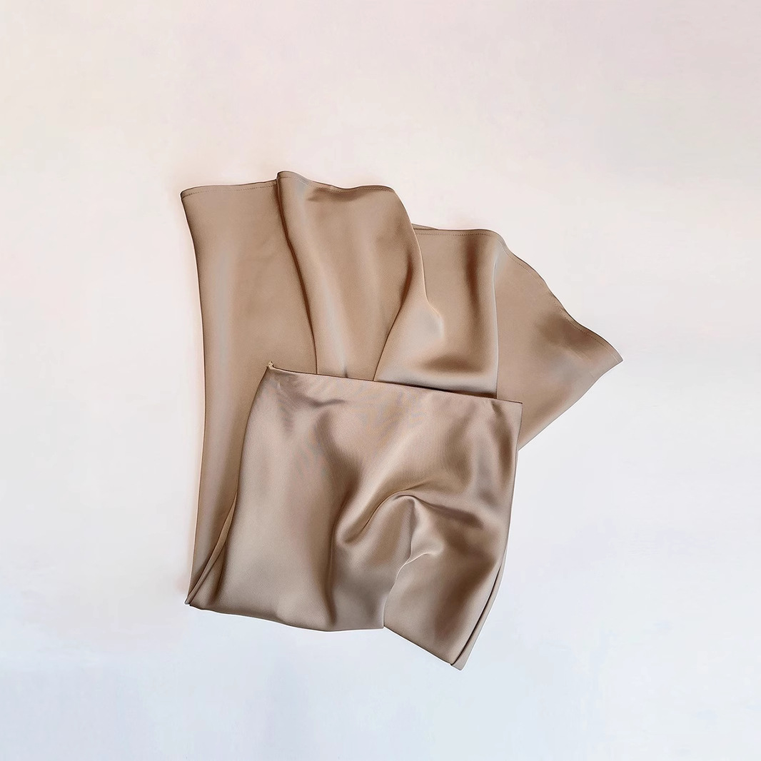 Imitation acetate satin skirt women spring and summer solid color high waist hip-hugging fishtail skirt mid-length skirt