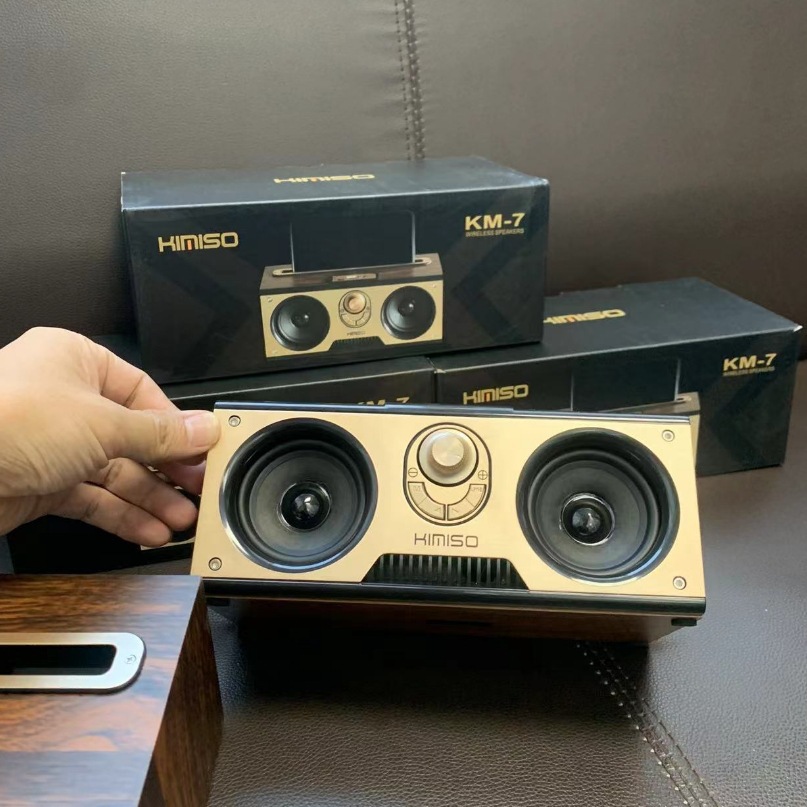 New KM-7 Wooden Wireless Bluetooth Speaker Portable Outdoor Radio Card Insert Bluetooth Audio