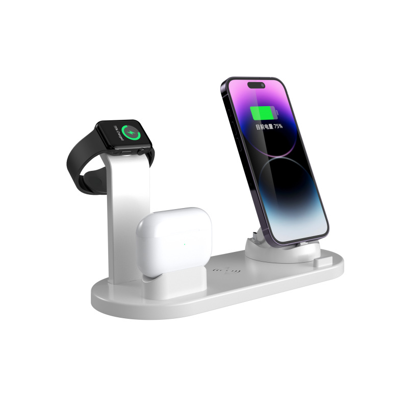 Four-in-One Wireless Charger 15W Fast Charging for Phone Watch Earphone Charging Base Desktop Stand