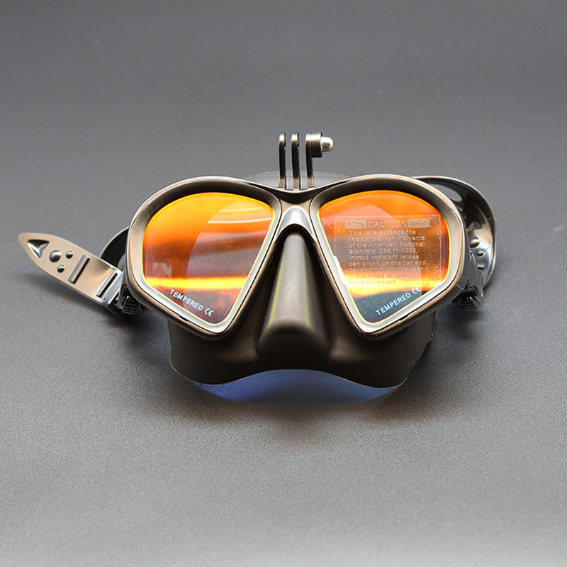 JUNHAIINS low-volume free diving mask tempered glass snorkeling mask with bracket diving goggles
