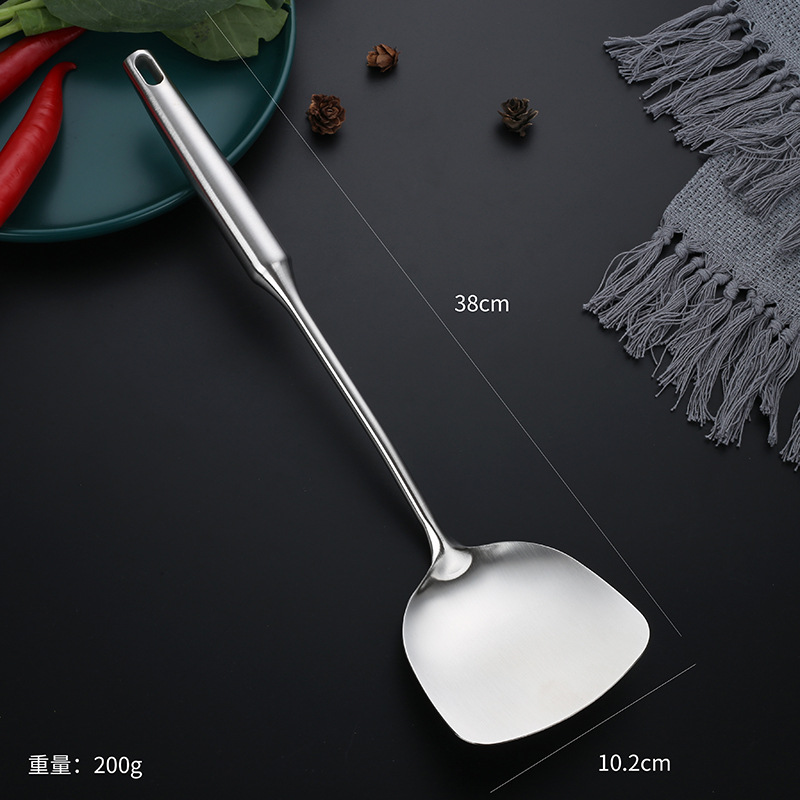 304 stainless steel kitchen utensil set heat-insulated handle full steel spatula soup spoon frying spatula slotted spoon kitchen custom LOGO