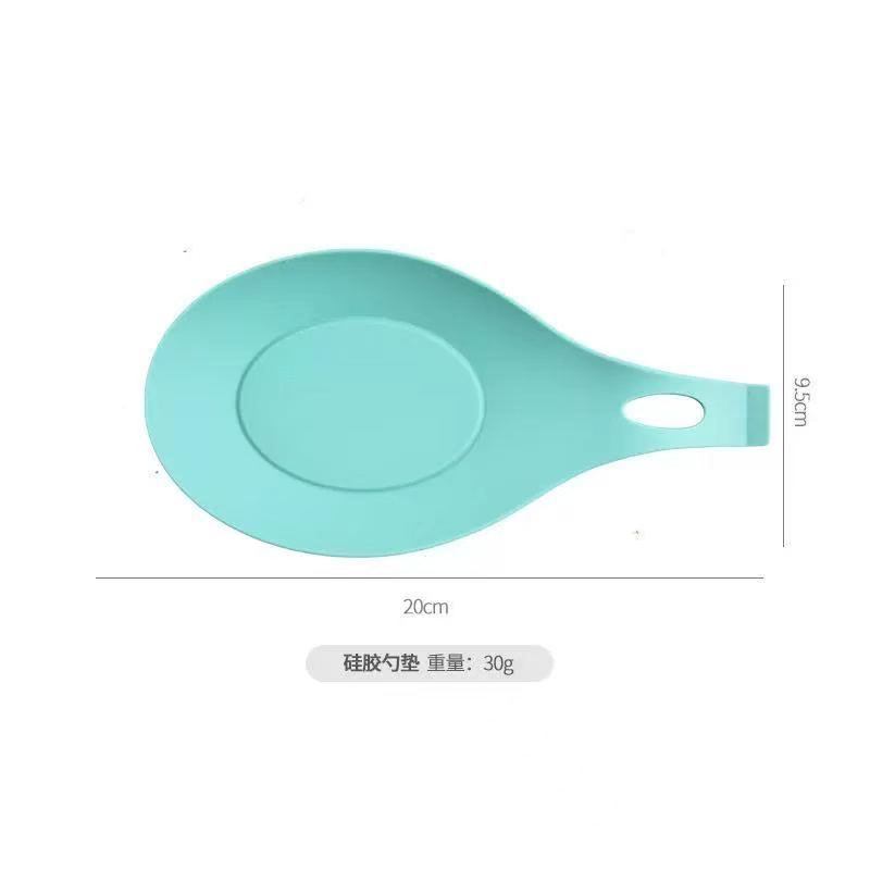 High-temperature resistant silicone kitchen tool rest mat, home soup spoon and spatula rest, anti-spill counter mat