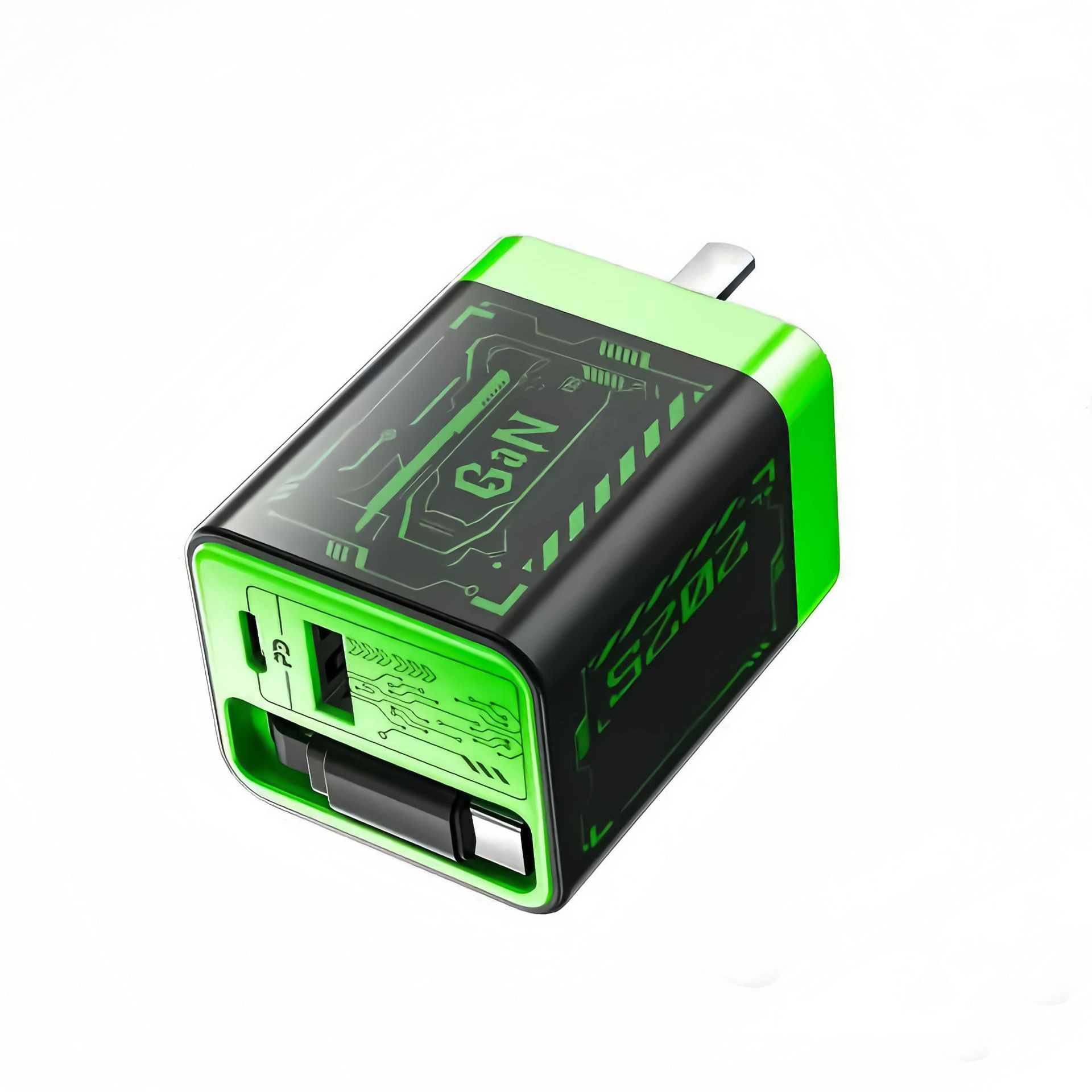 80W GaN charger for Huawei Apple A+C multi-port charging head retractable cable charger