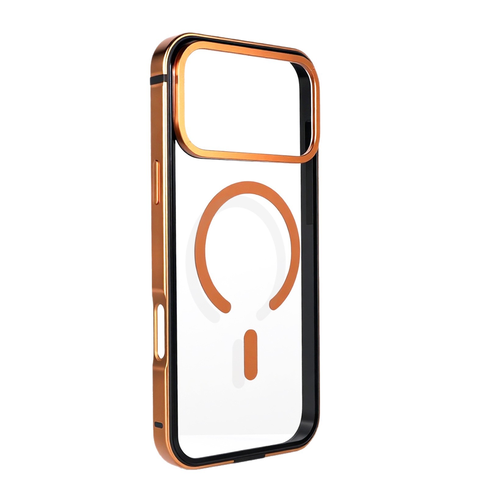 Magnetic Phone Case for iPhone 17 Pro Max Transparent Case with Metal Frame Anti-drop