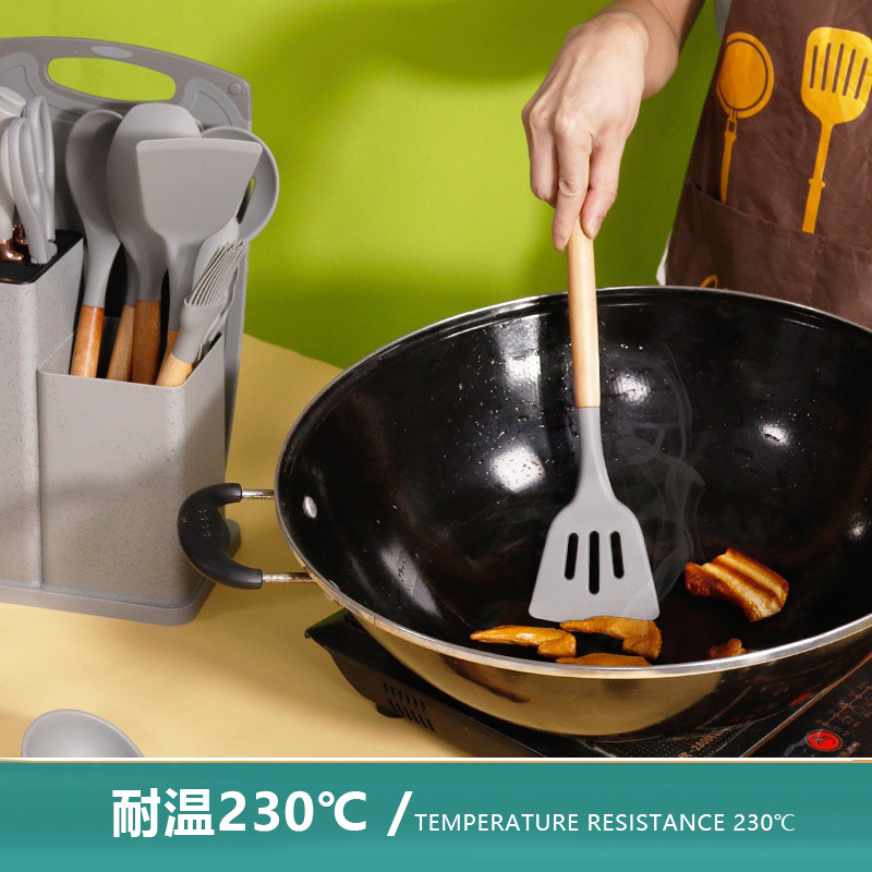 Silicone Spatula and Soup Spoon 19-Piece Set Non-Stick Silicone Spatula Food Grade Silicone Kitchenware Knife Set