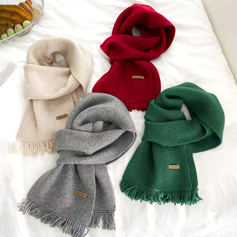 Autumn and winter tassel knitted scarf warm student instant noodle scarf