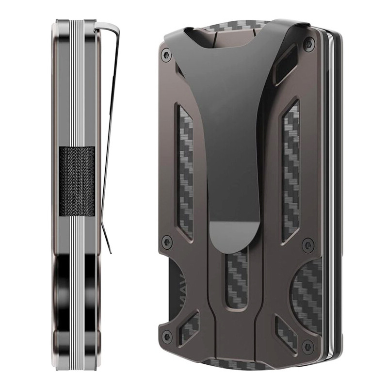 New Aluminum Alloy Card Holder RFID Anti-theft Card Clip Metal Air Tag Ultra-thin Men's Wallet
