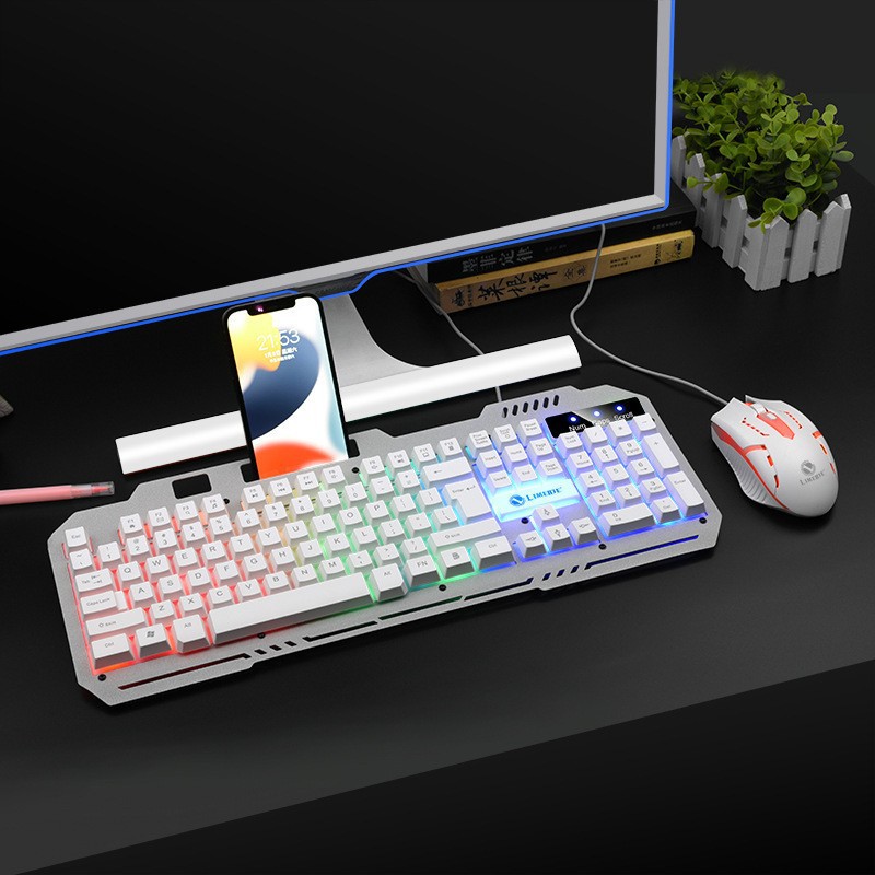 Boston Rainbow Backlit USB Wired Keyboard and Mouse Combo for DIY Assembly