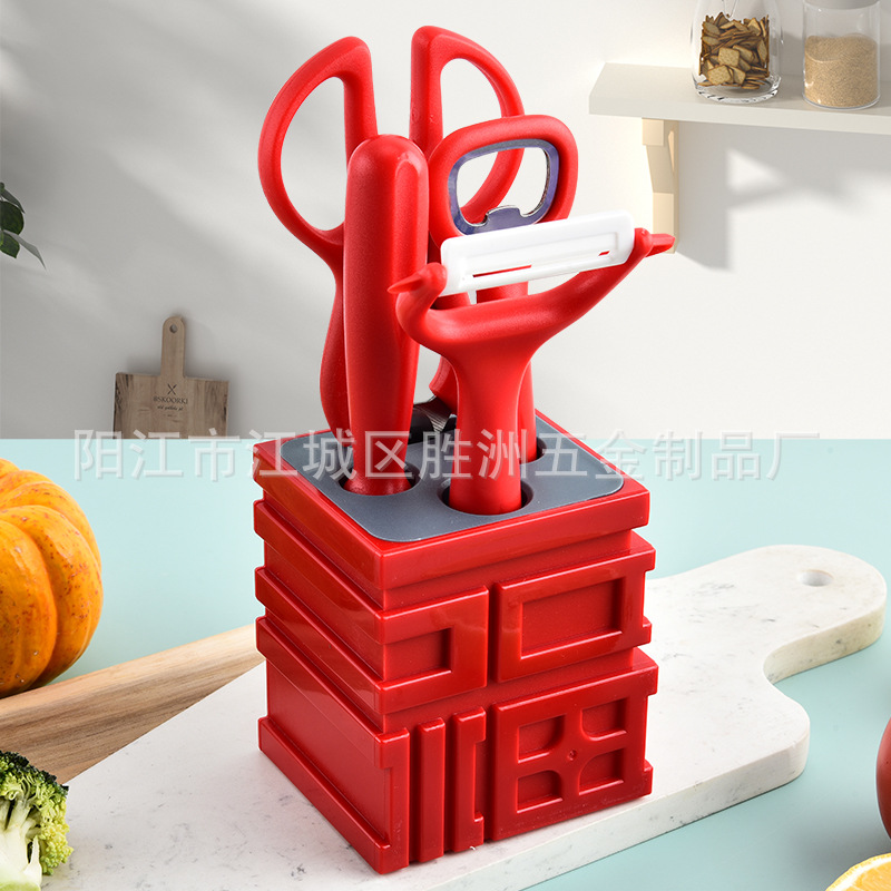 Kitchen Gadget Set Stainless Steel Peeler with Storage 6-Piece Set Peeler Fruit Knife Set