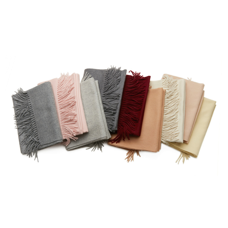 Inner Mongolia new new color solid color wool scarf women's autumn and winter warm cold-proof shawl two-in-one