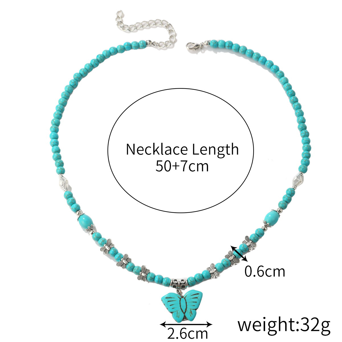 Bohemian ethnic style autumn winter jewelry turquoise pendant long sweater chain