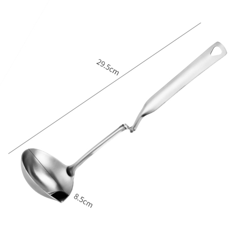 304 stainless steel wall-mounted household spoon, kitchen utensil spoon thickened, hangable hot pot oil filter soup spoon, slotted spoon, oil separation spoon