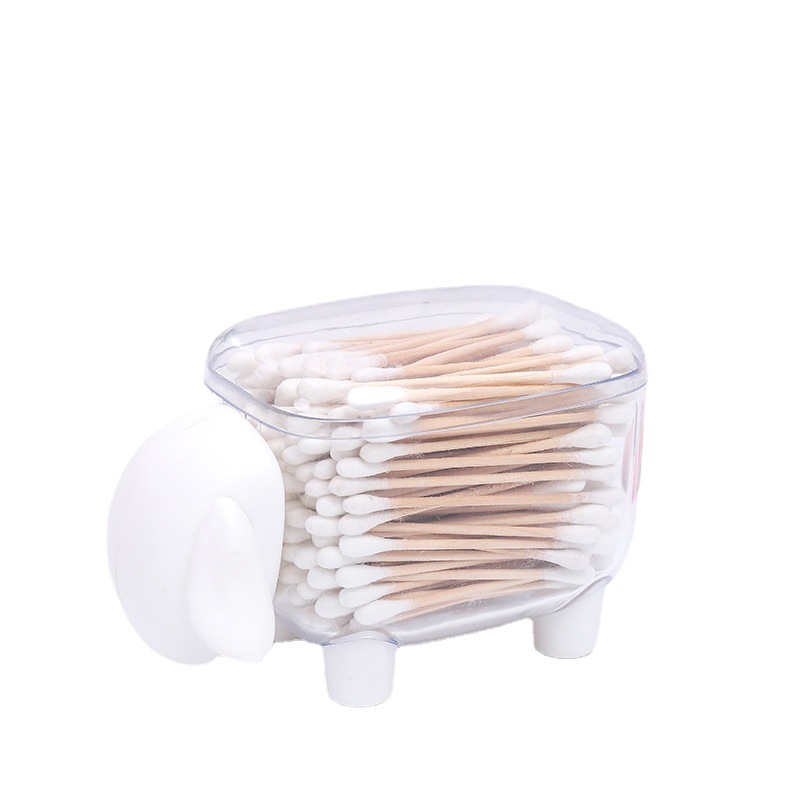 little sheep storage jar plastic desktop organizer toothpick cotton swab box