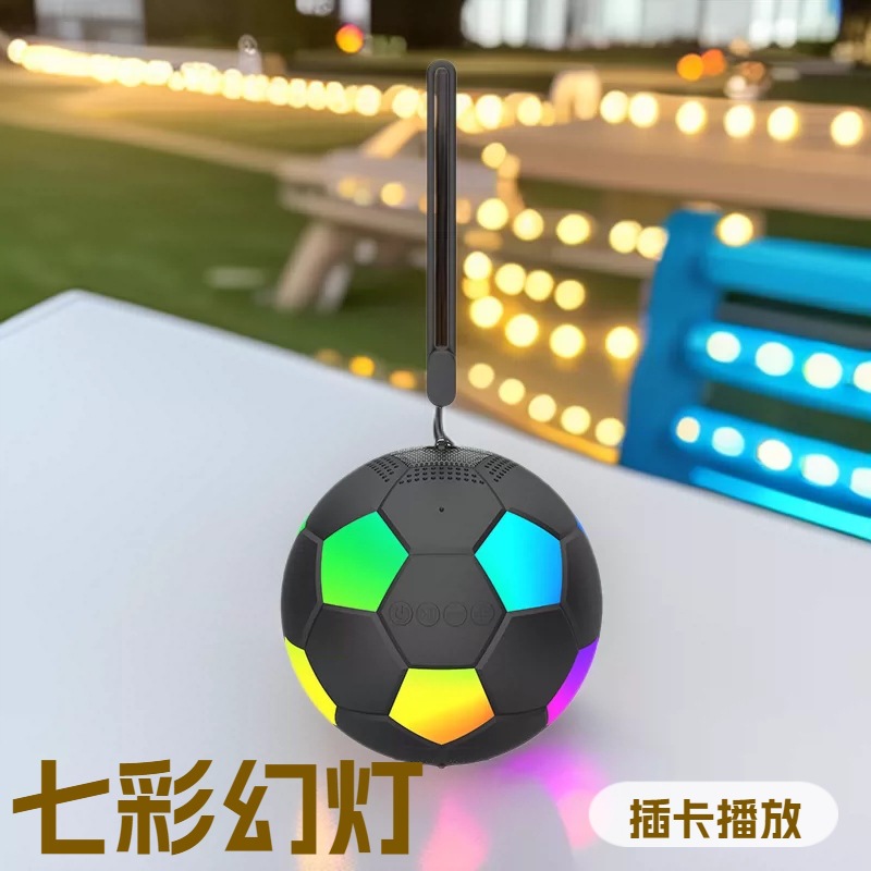 New Football Bluetooth Speaker RGB Light Portable Mini Outdoor World Cup Football Audio