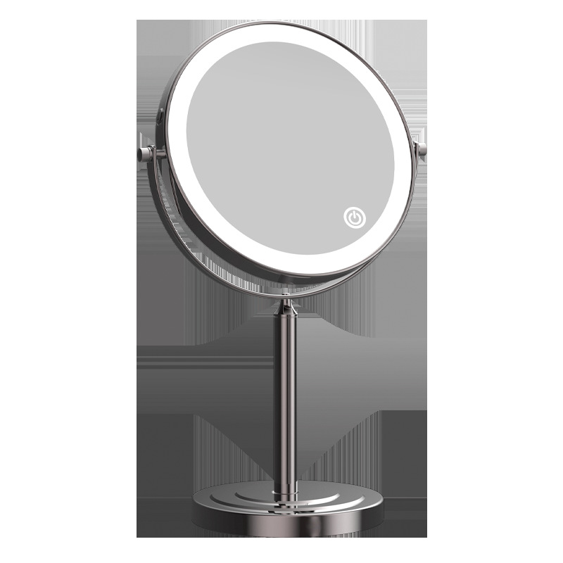 Standing makeup mirror with light desktop handheld LED beauty mirror student dormitory dressing mirror fill light
