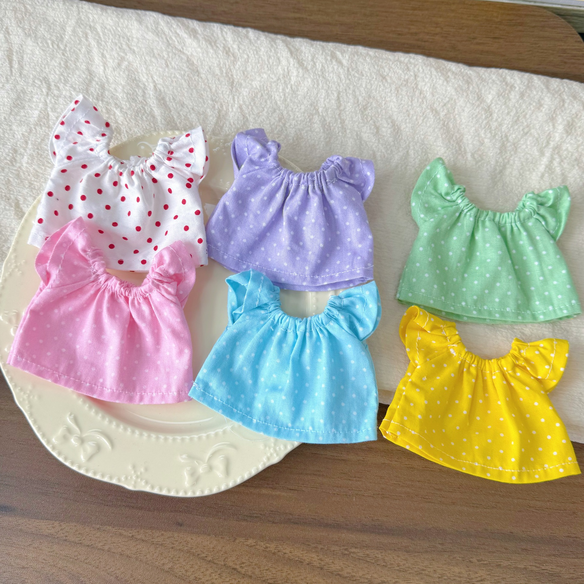 New 17cm Labubu doll clothes doll dress off-shoulder dress crying baby Bikini Bottom ugly fish accessories