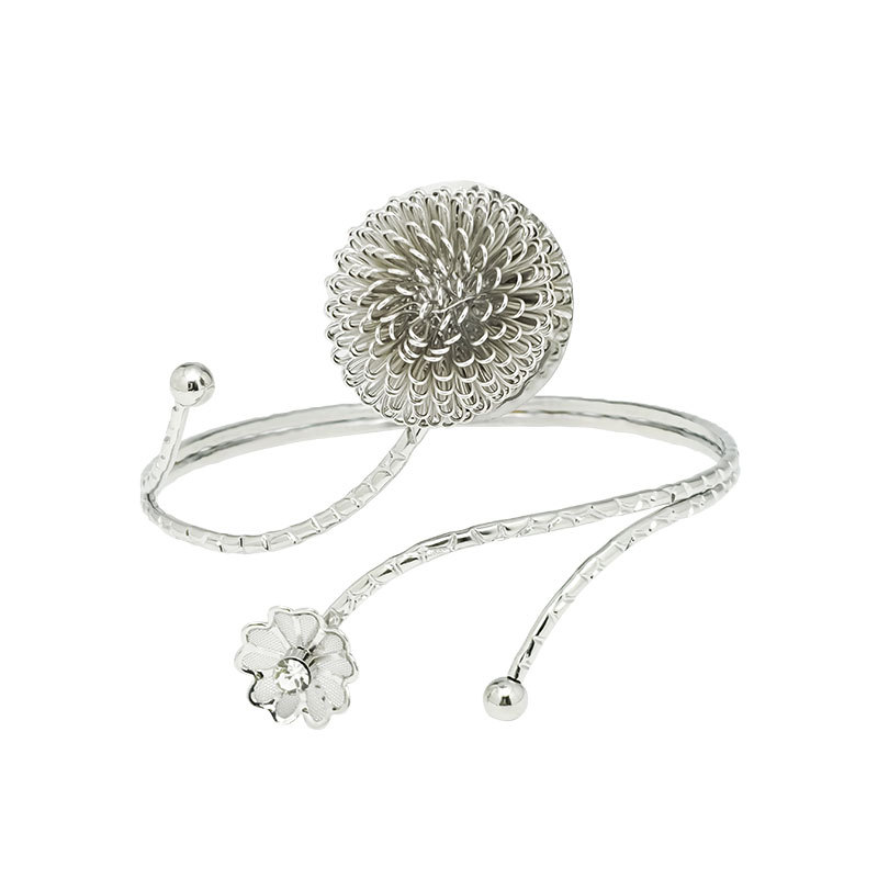New butterfly bracelet exaggerated metal flower arm ring rhinestone open arm bracelet