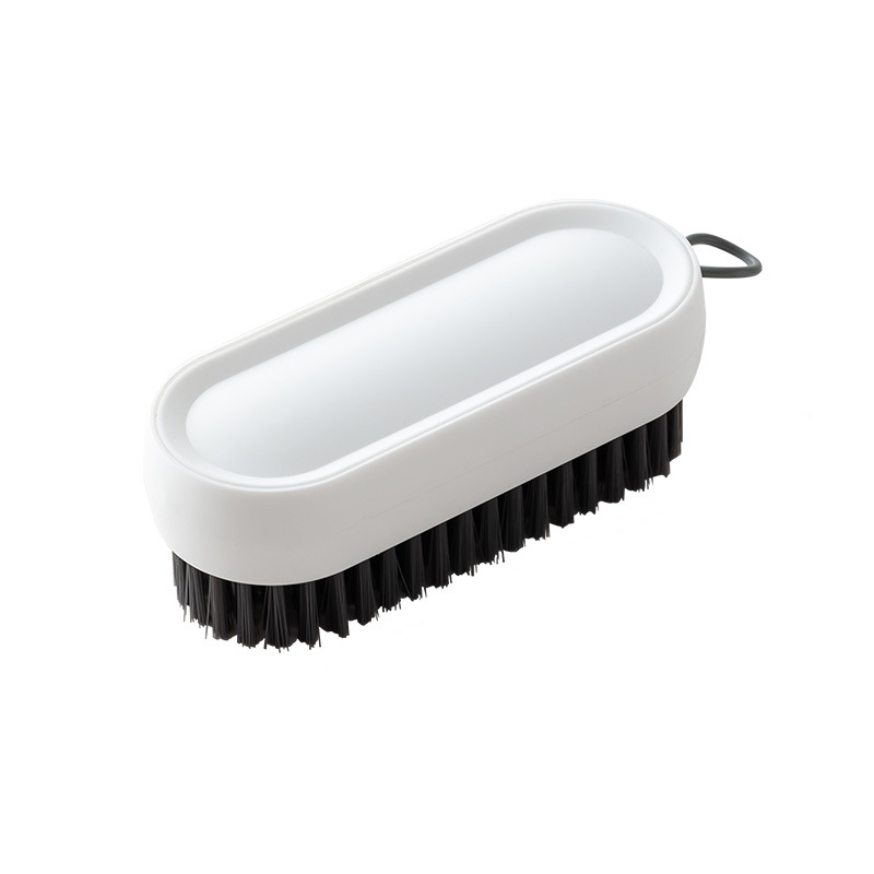Thickened fine-wire long-handle shoe brush, hangable plastic multi-functional cleaning laundry brush, non-damaging soft-bristle small brush