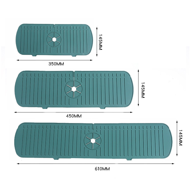 Non-slip silicone mat kitchen sink splash guard silicone material household washbasin countertop toiletries draining mat