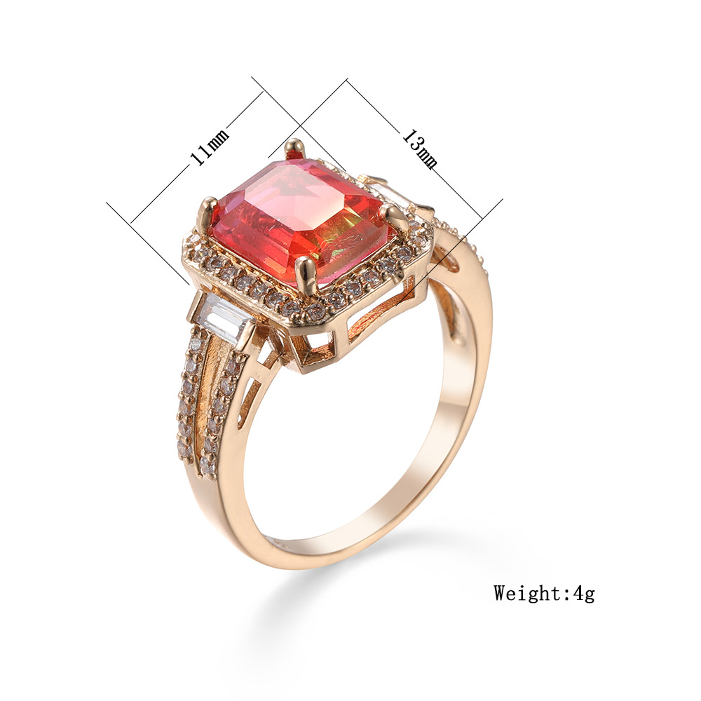 Independent Station Ring Couple Tourmaline Color Ring Men's and Women's Black Zircon Jewelry
